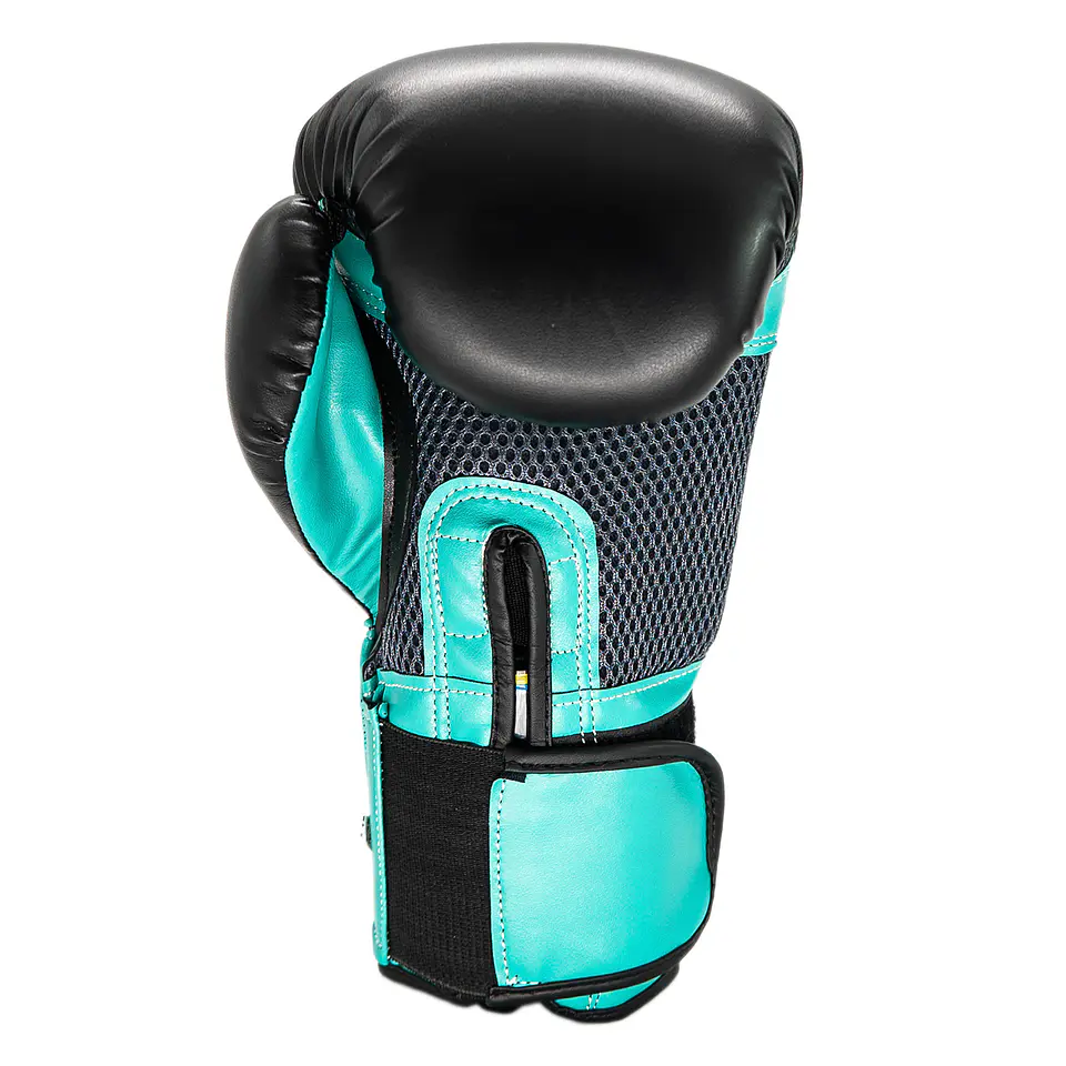 Guante De Box PU Impact Muuk Negro-Turquesa 3