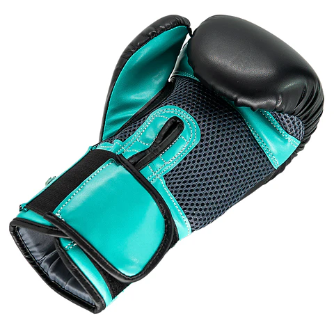 Guante De Box PU Impact Muuk Negro-Turquesa