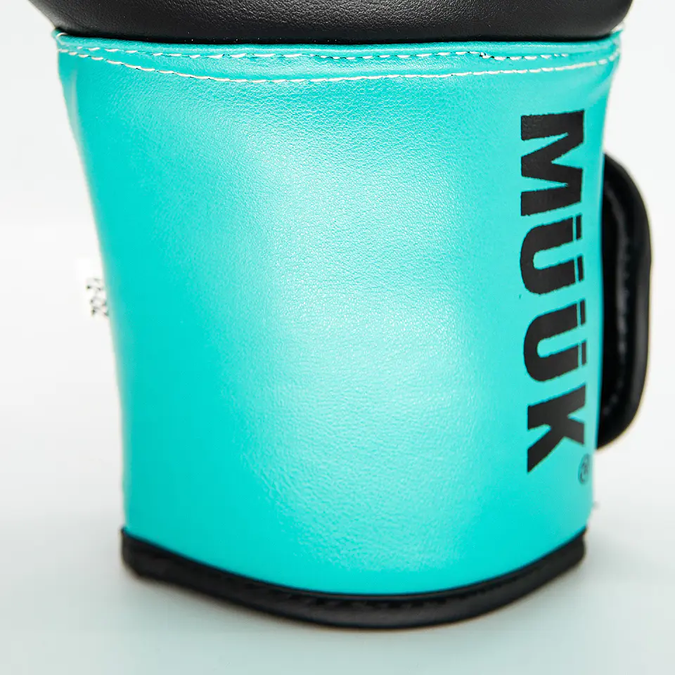 Guante De Box PU Impact Muuk Negro-Turquesa 7