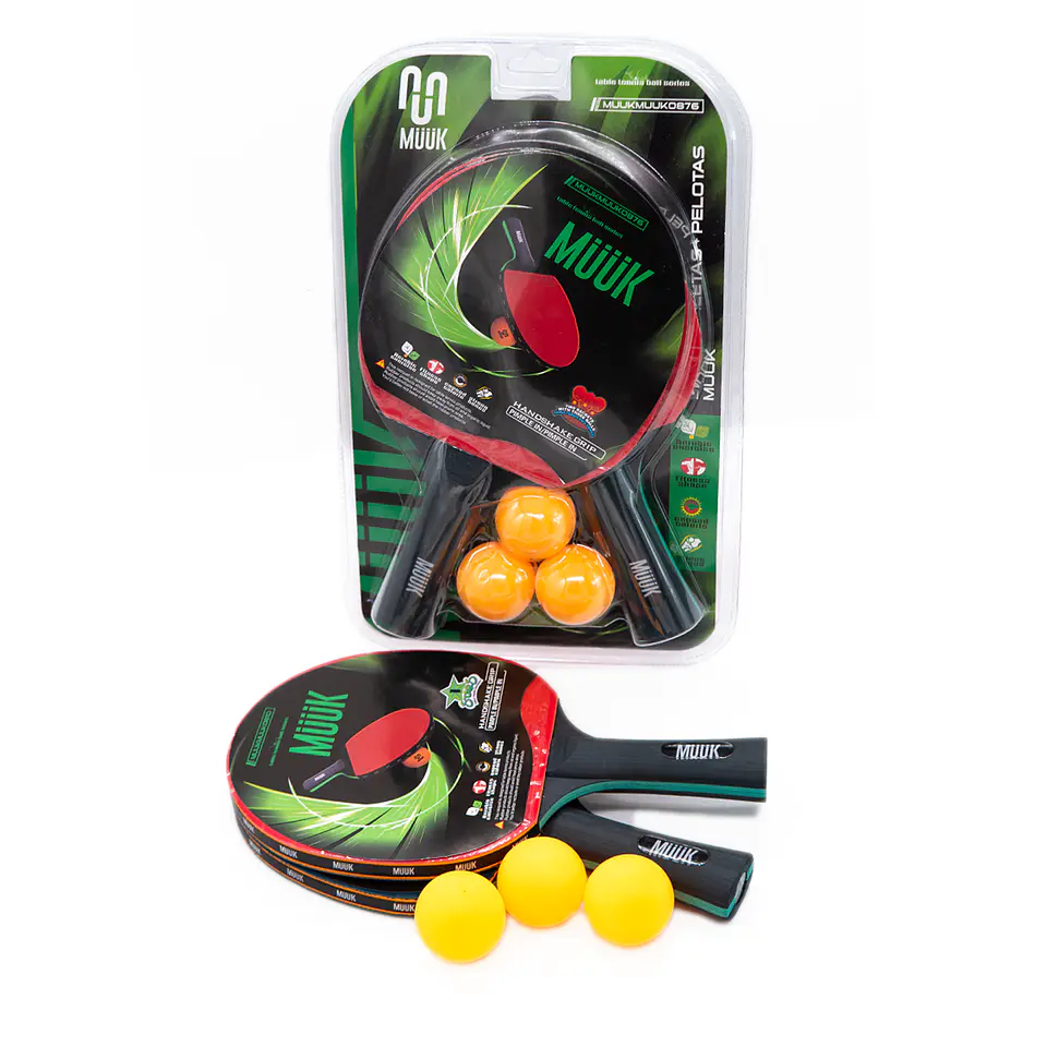 Set de Ping Pong Paletas + Pelotas Muuk 9
