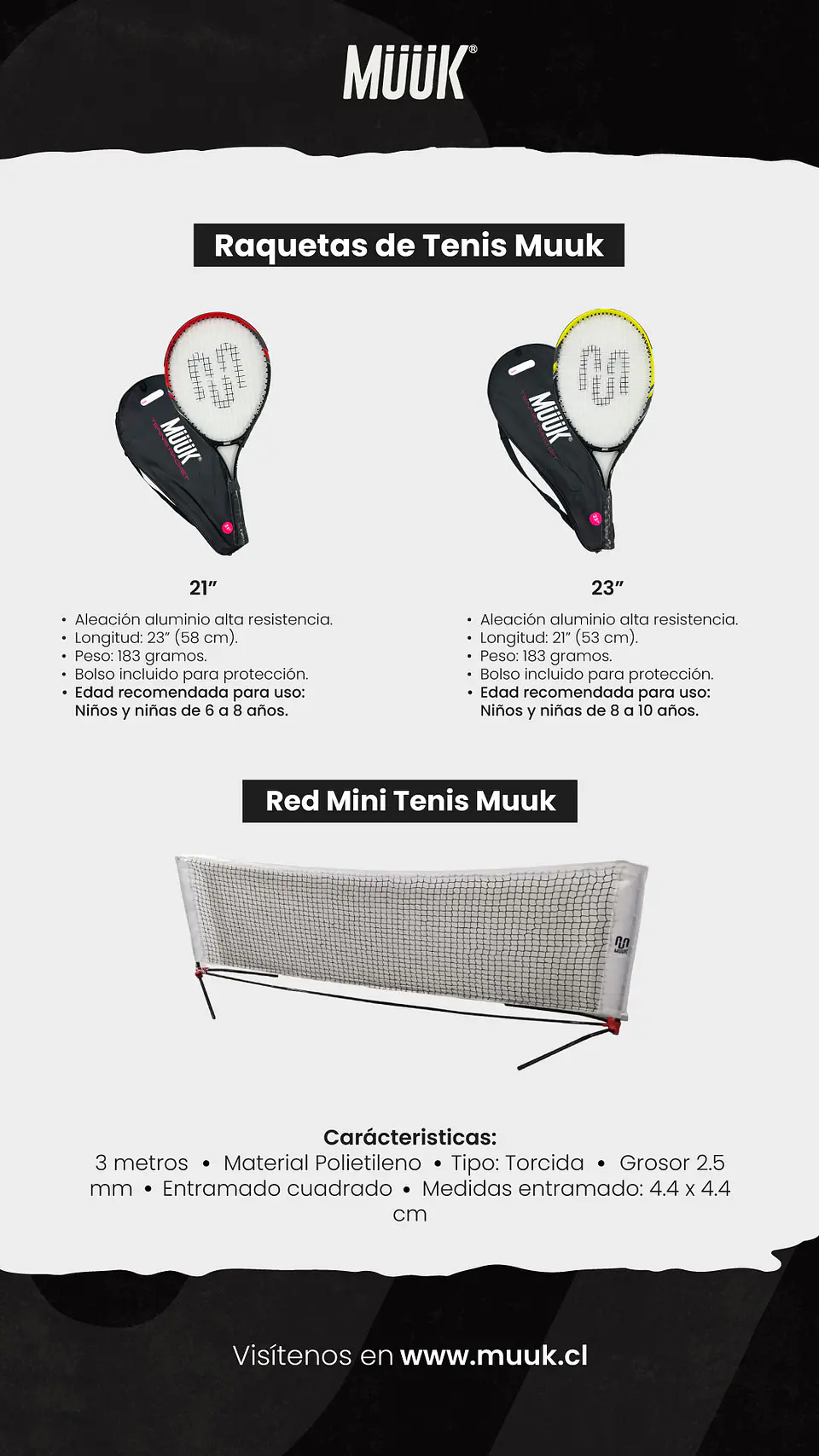 Raqueta de Tenis Muuk 21'' 10