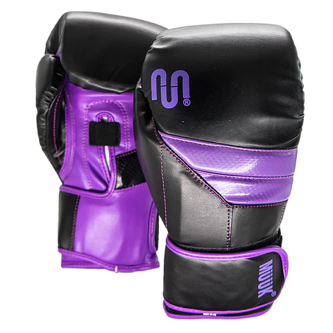 Guante De Box Muuk PU K.O. Negro-Púrpura