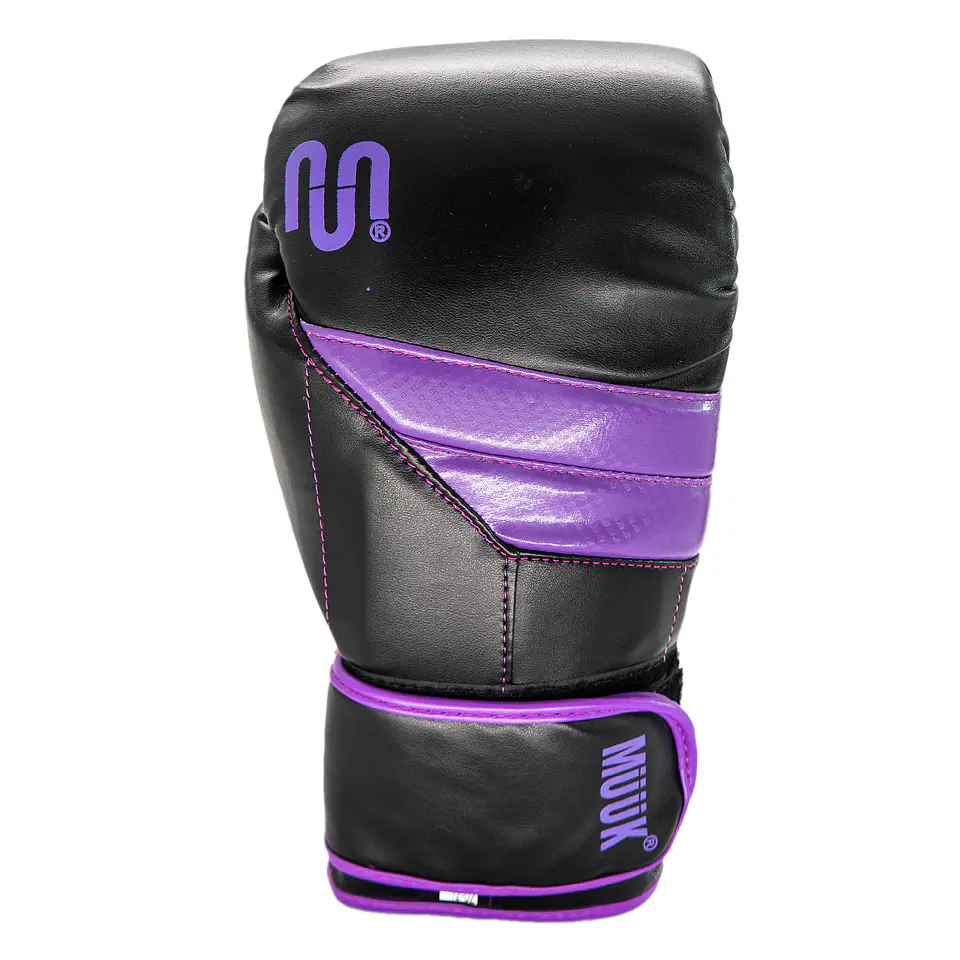 Guante De Box Muuk PU K.O. Negro-Púrpura 3