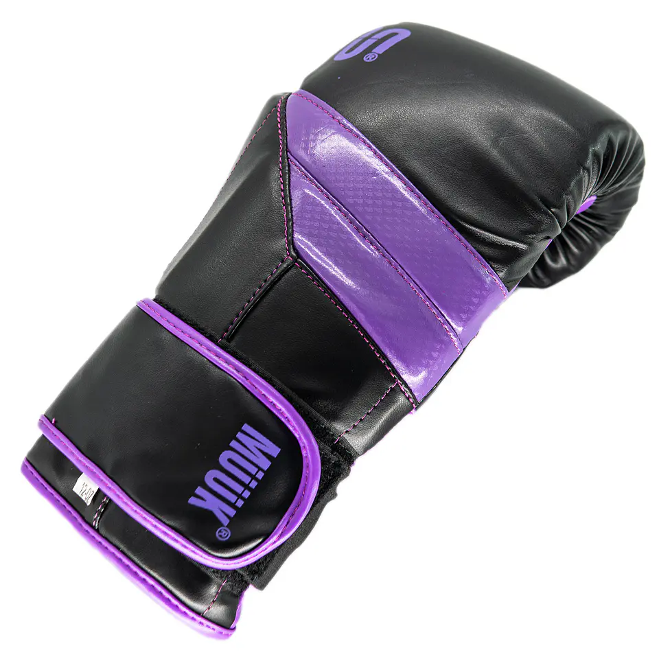 Guante De Box Muuk PU K.O. Negro-Púrpura 6