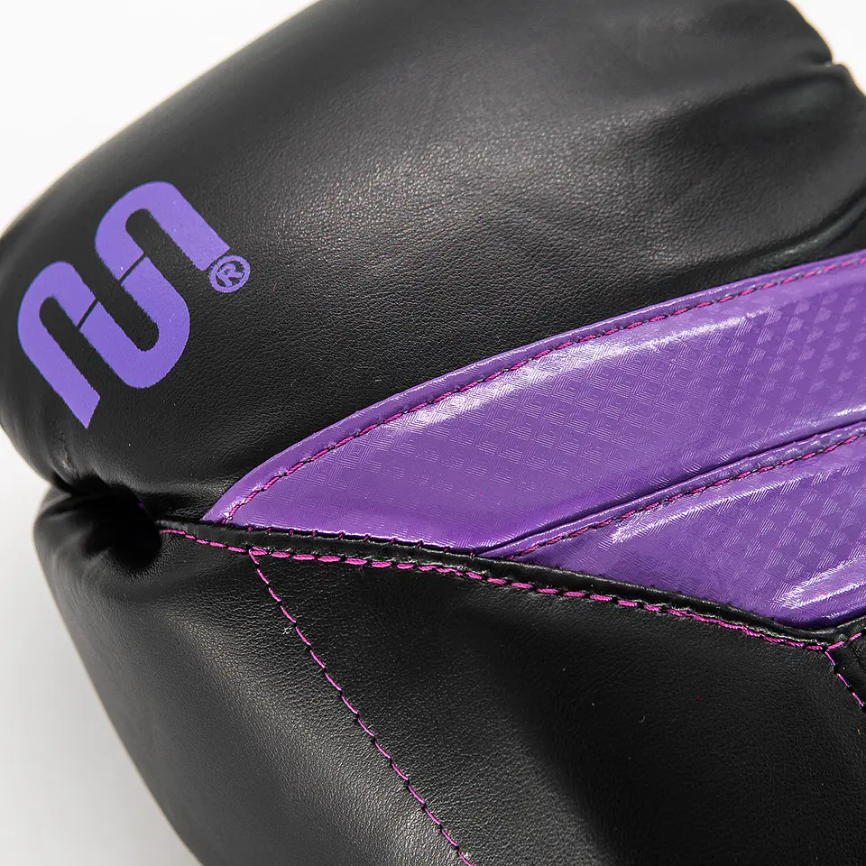 Guante De Box Muuk PU K.O. Negro-Púrpura 7