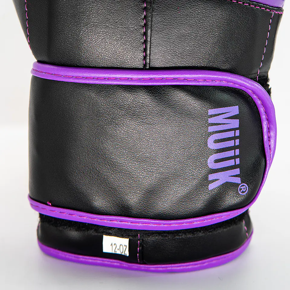 Guante De Box Muuk PU K.O. Negro-Púrpura 9