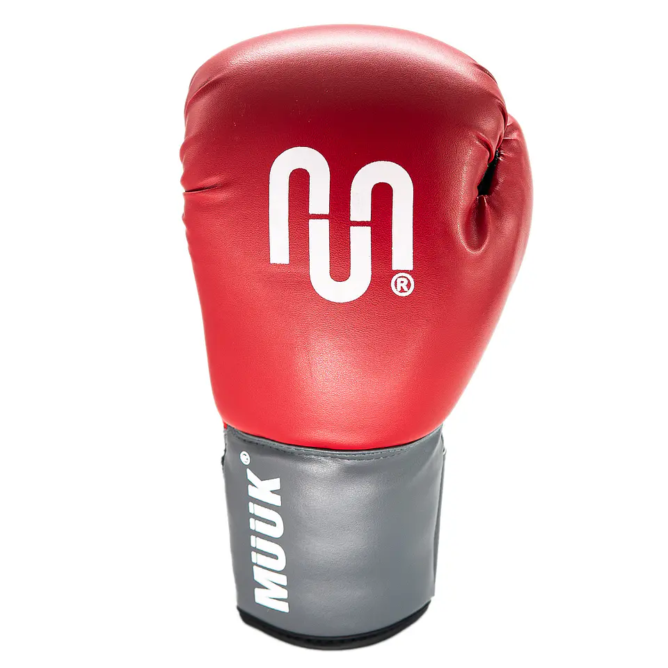 Guante De Box PU Impact Muuk Rojo-Gris 3
