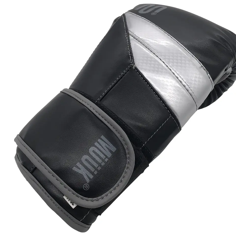 Guante De Box Muuk PU K.O. Negro-Gris 4