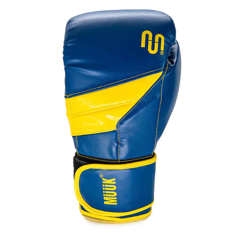 Guante De Box Muuk PU K.O. Azul-Amarillo 2