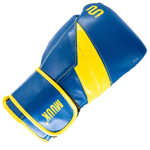 Guante De Box Muuk PU K.O. Azul-Amarillo 3