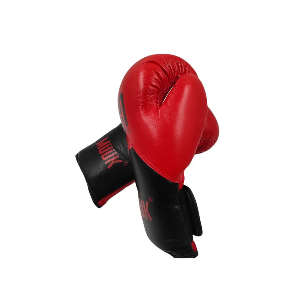 Guante de Box Muuk Cuero Eliminator Rojo-Negro 4