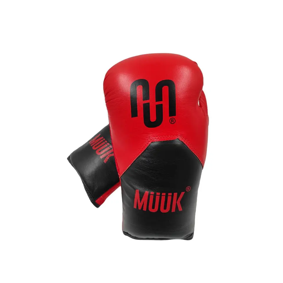 Guante de Box Muuk Cuero Eliminator Rojo-Negro 5
