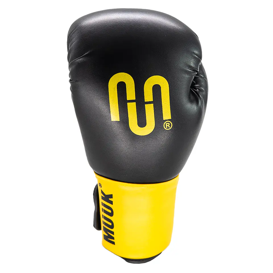 Guante De Box PU Impact Muuk Negro-Amarillo 2