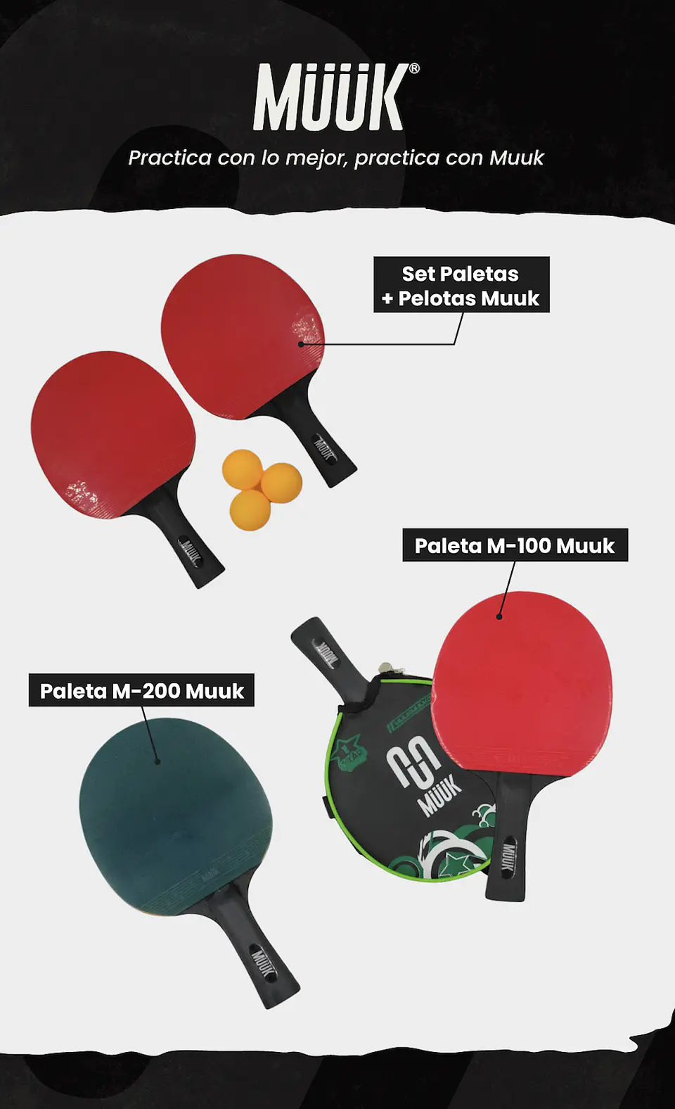 Paleta de Ping Pong Muuk M200 9