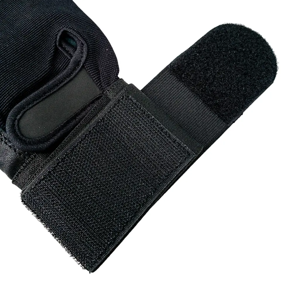 Guante de Pesas Cuero Muuk  Negro-Azul 6