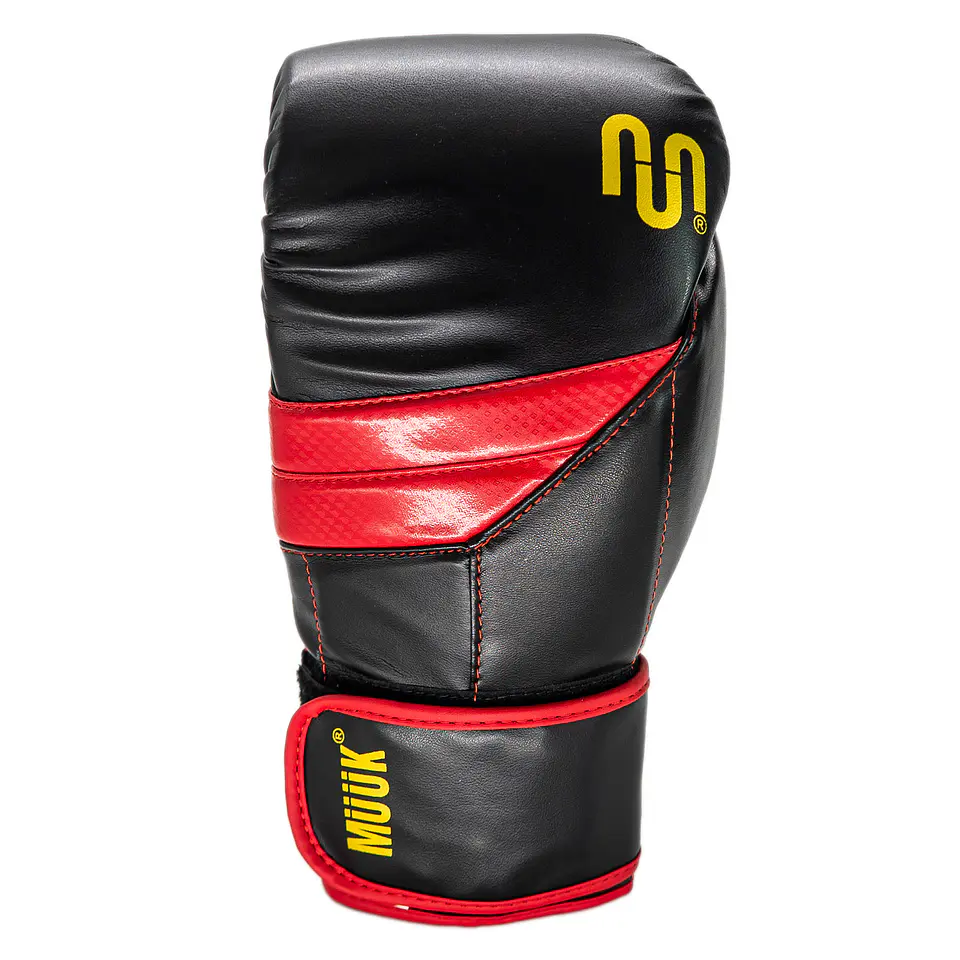 Guante De Box Muuk PU K.O. Negro-Rojo 3