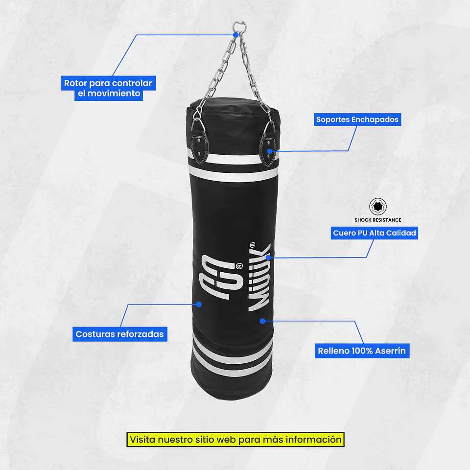 Saco de Boxeo Muuk con Rotor 1 Metro Rojo 4