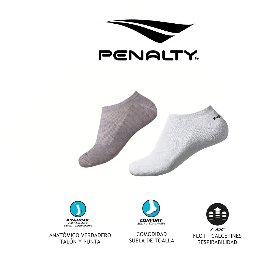 Medias Deportivas Penalty Invisible Tripack 3 Colores  1