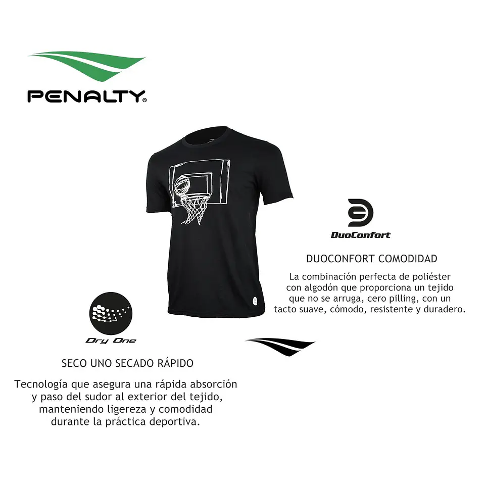 Polera Penalty Basket Negro 4