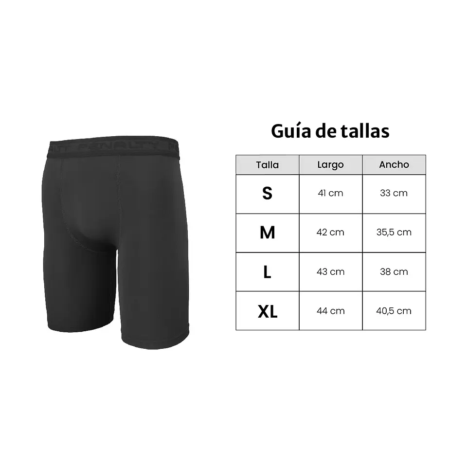 Calza Short Deportiva Penalty Skin S/Bolsillo Negro 6
