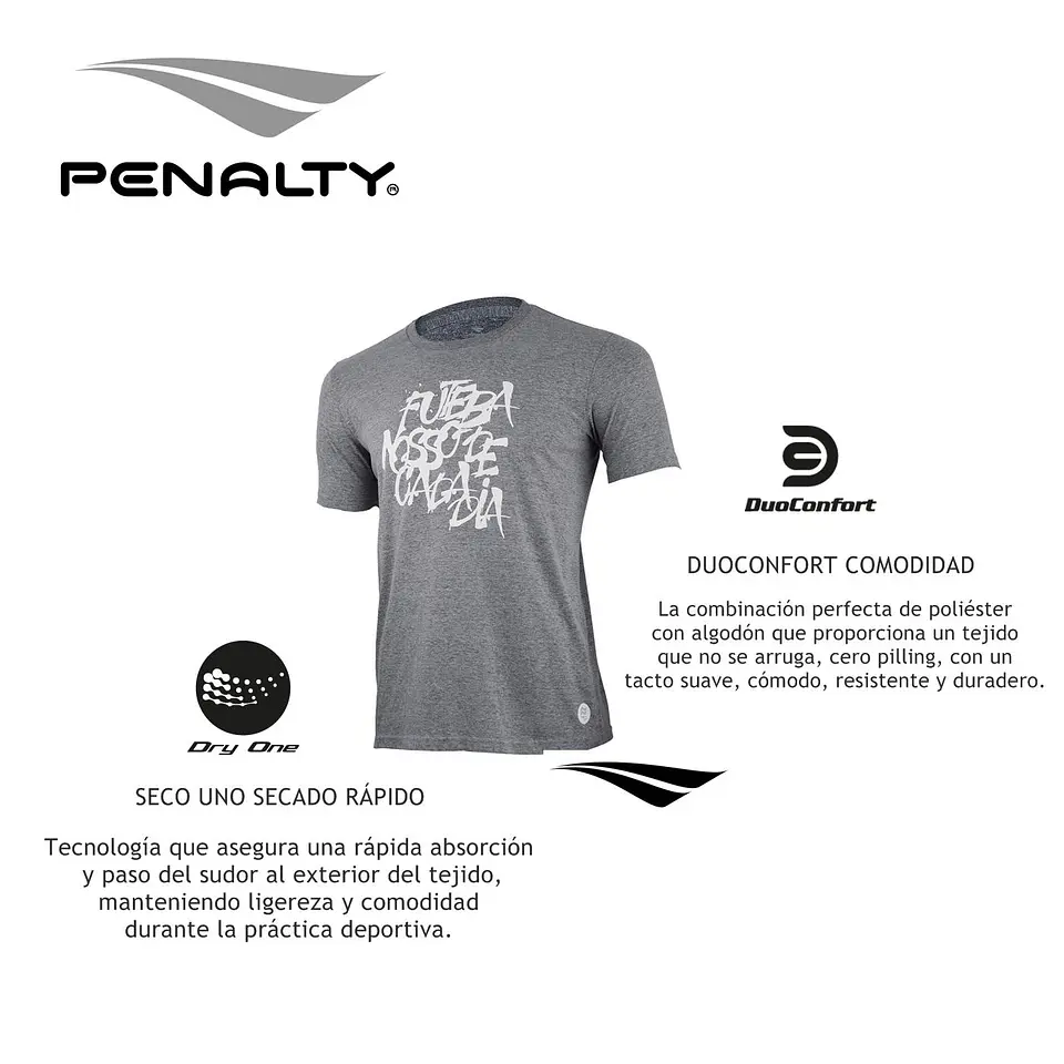 Polera Penalty Futbol Diario Negro 6