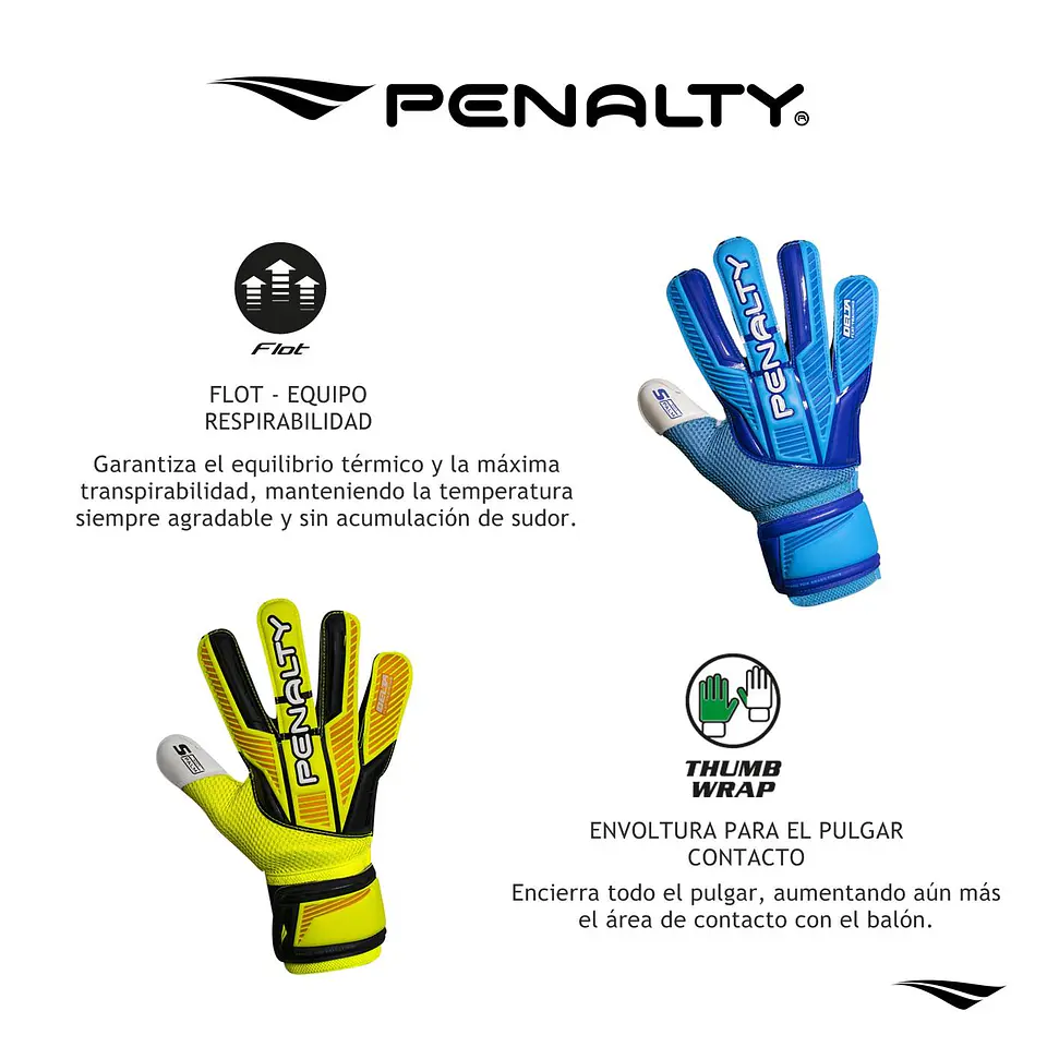 Guantes de Arquero Penalty delta Flat Training Azul 3