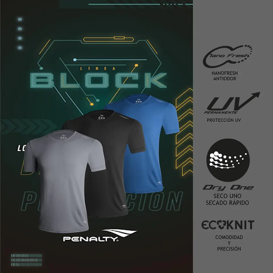 Polera Penalty Block Masculina Negro 6