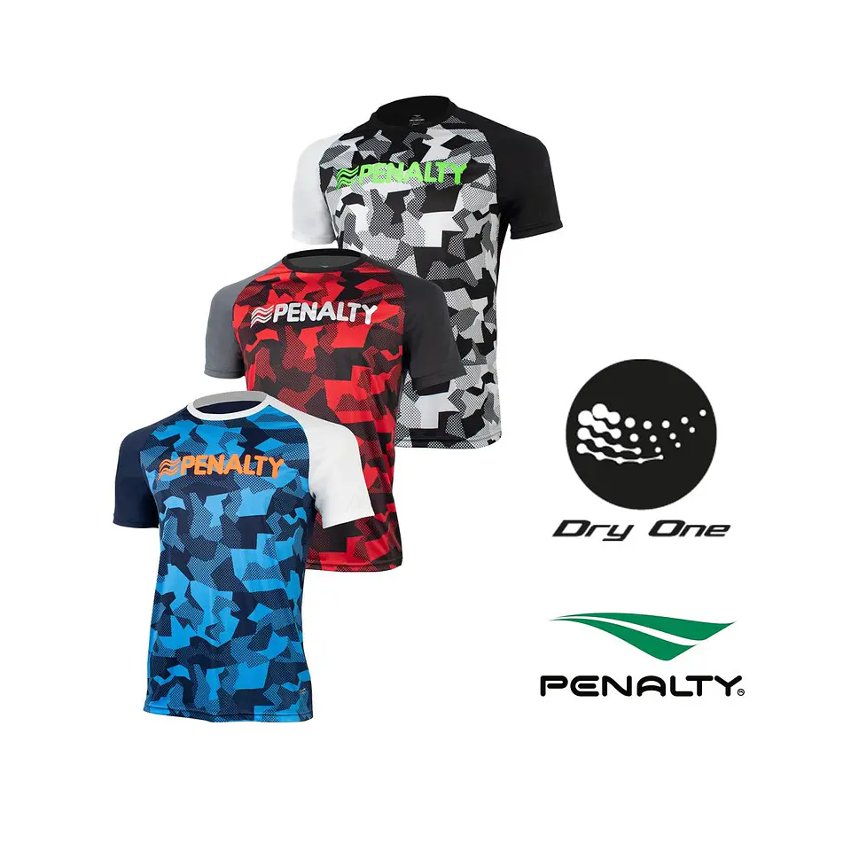 Polera Penalty Camuflaje Negro Blanco 2