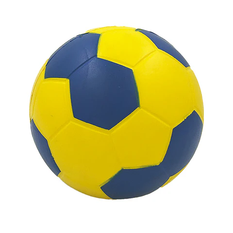 Balón de Handball Espuma PU 6'' Azul-Amarillo