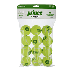 Set de Pelotas de Tenis Prince Play&Stay Stage 1 Vel.25% x12