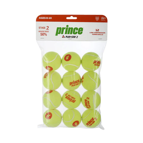 Set de Pelotas de Tenis Prince Play&Stay Stage 2 Vel.50% x12