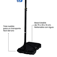 Torre de Basketball Muuk Yard Altura Ajustable 1.6 - 2.1 Metros