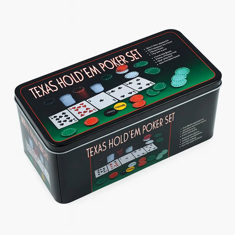 Set de Póker 200 Fichas + Cartas + Paño Texas Hold'em 2