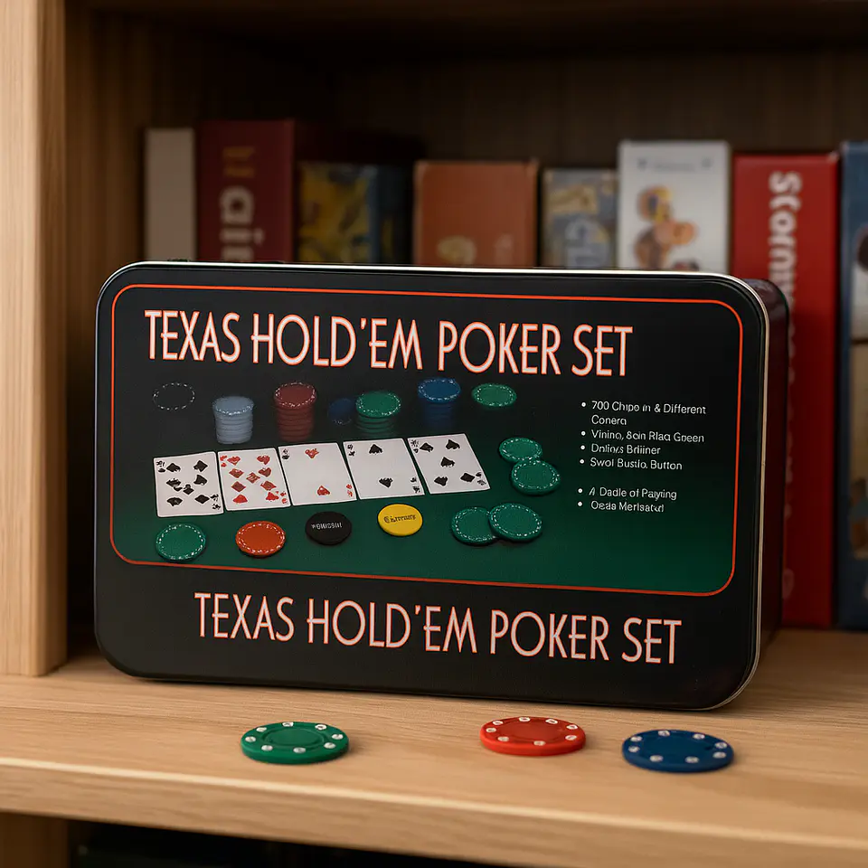 Set de Póker 200 Fichas + Cartas + Paño Texas Hold'em 3