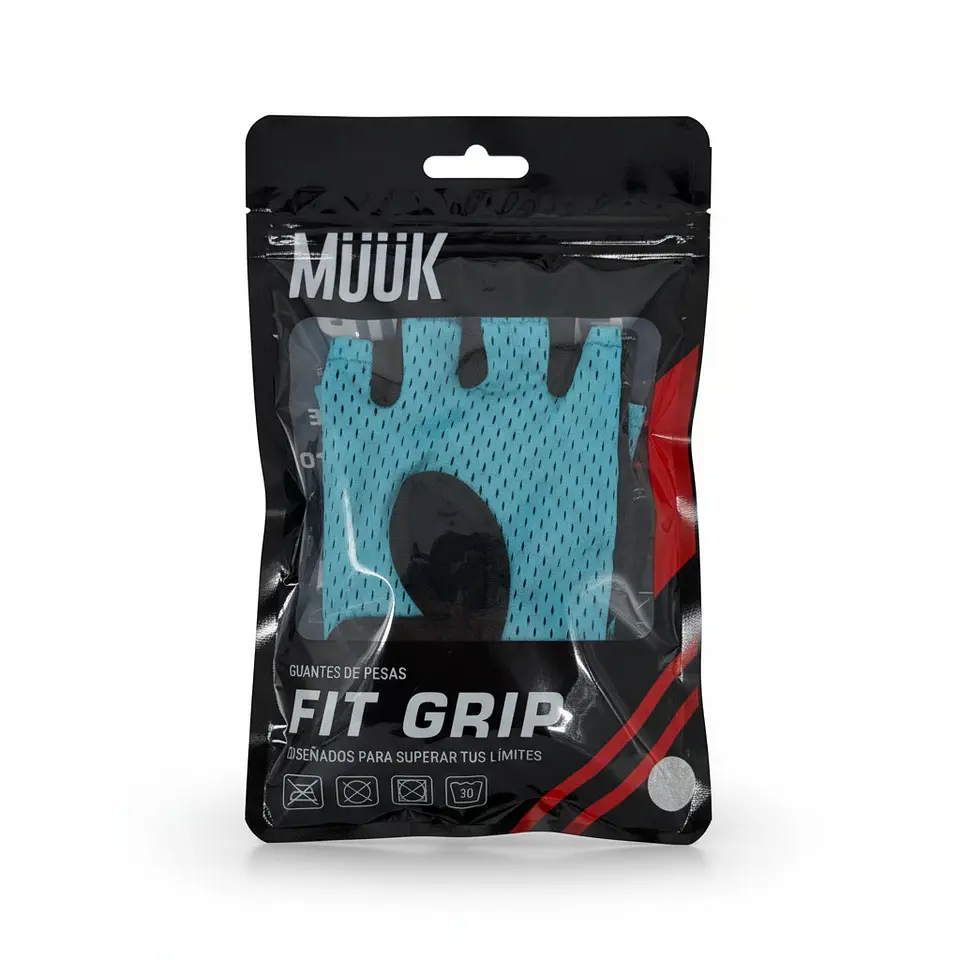 Guante de Pesas Muuk Fit Grip Celeste 9