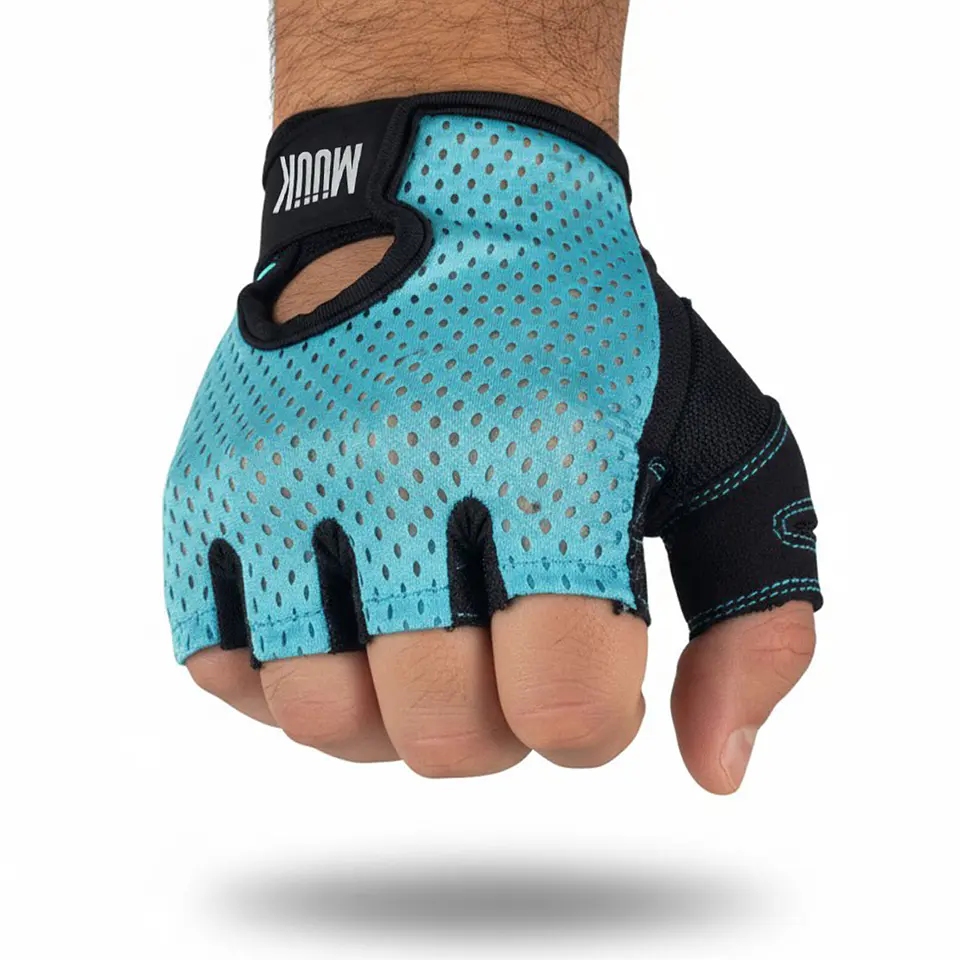 Guante de Pesas Muuk Fit Grip Celeste 1