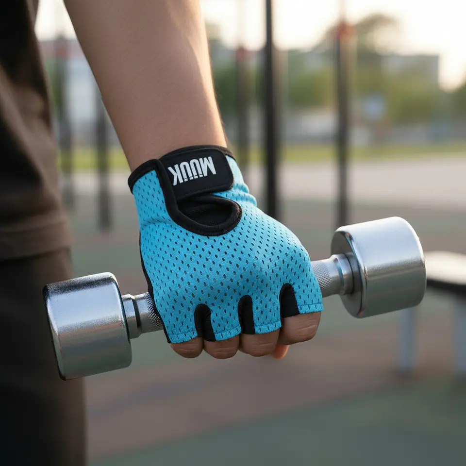 Guante de Pesas Muuk Fit Grip Celeste 8