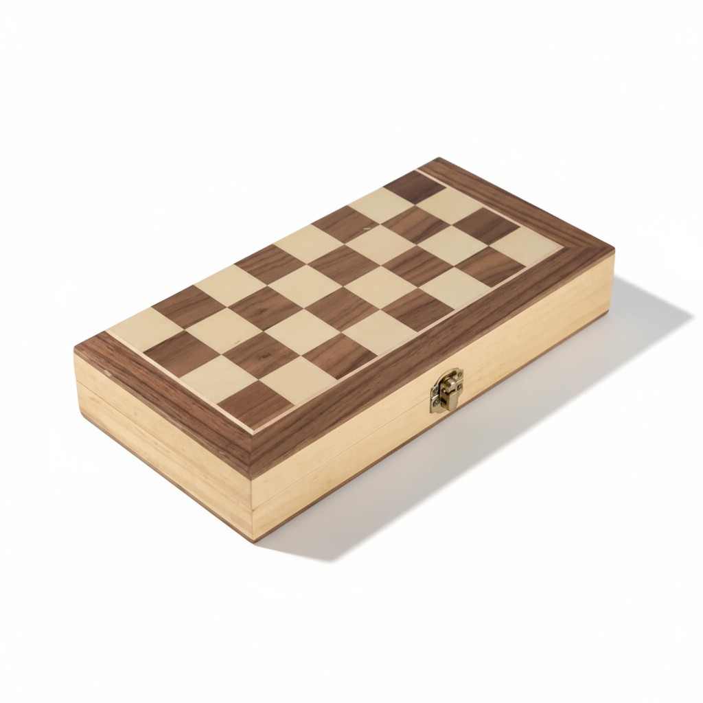 Ajedrez y Dama de Lujo Caja Madera 30x30 cm