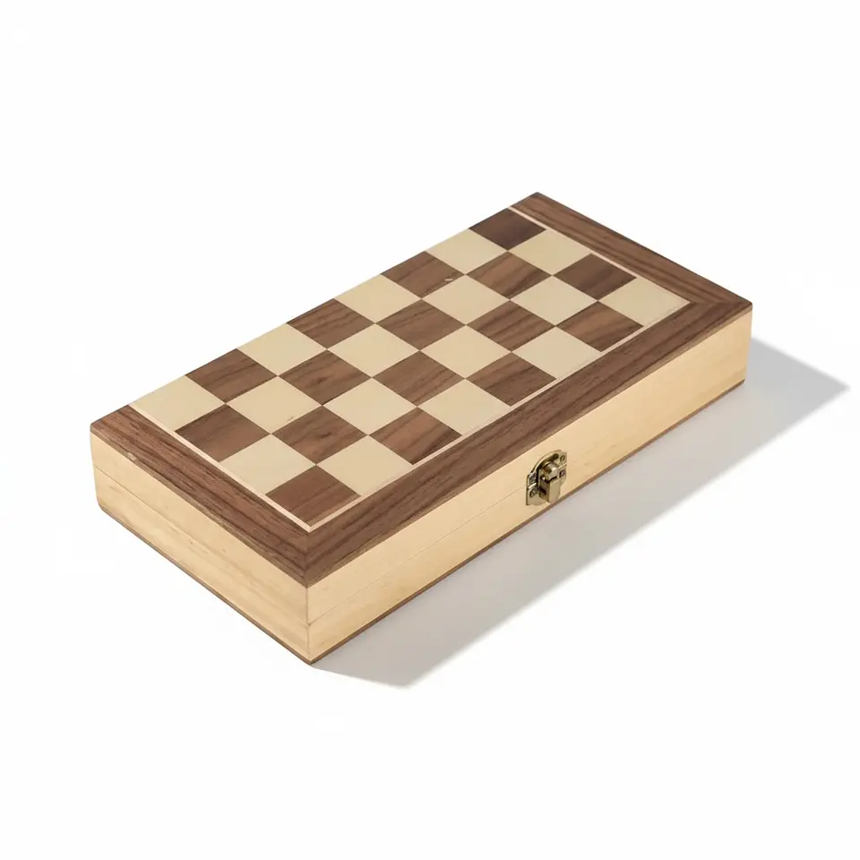 Ajedrez y Dama de Lujo Caja Madera 30x30 cm 1