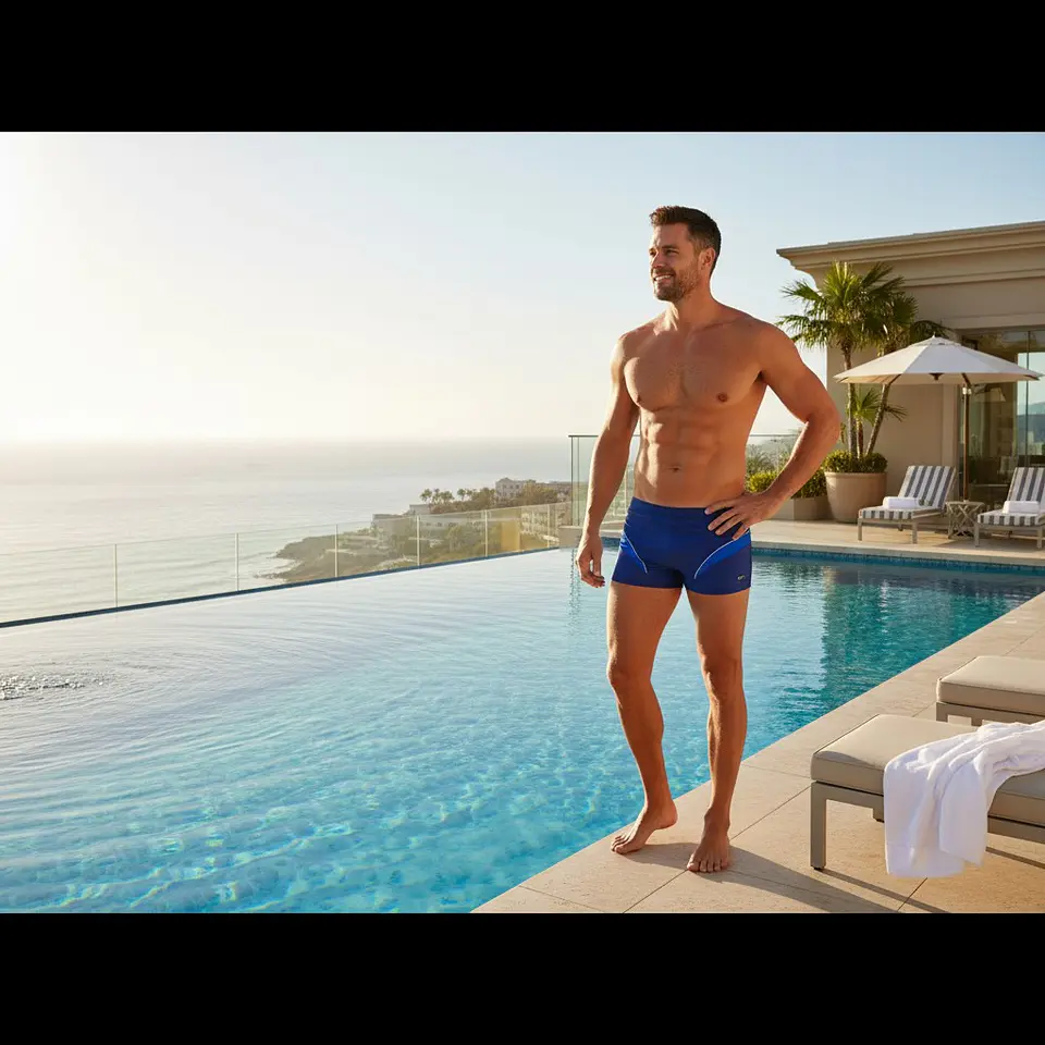 Traje de Baño Barracuda Hombre Boxer Azul Marino-Azul Rey  5