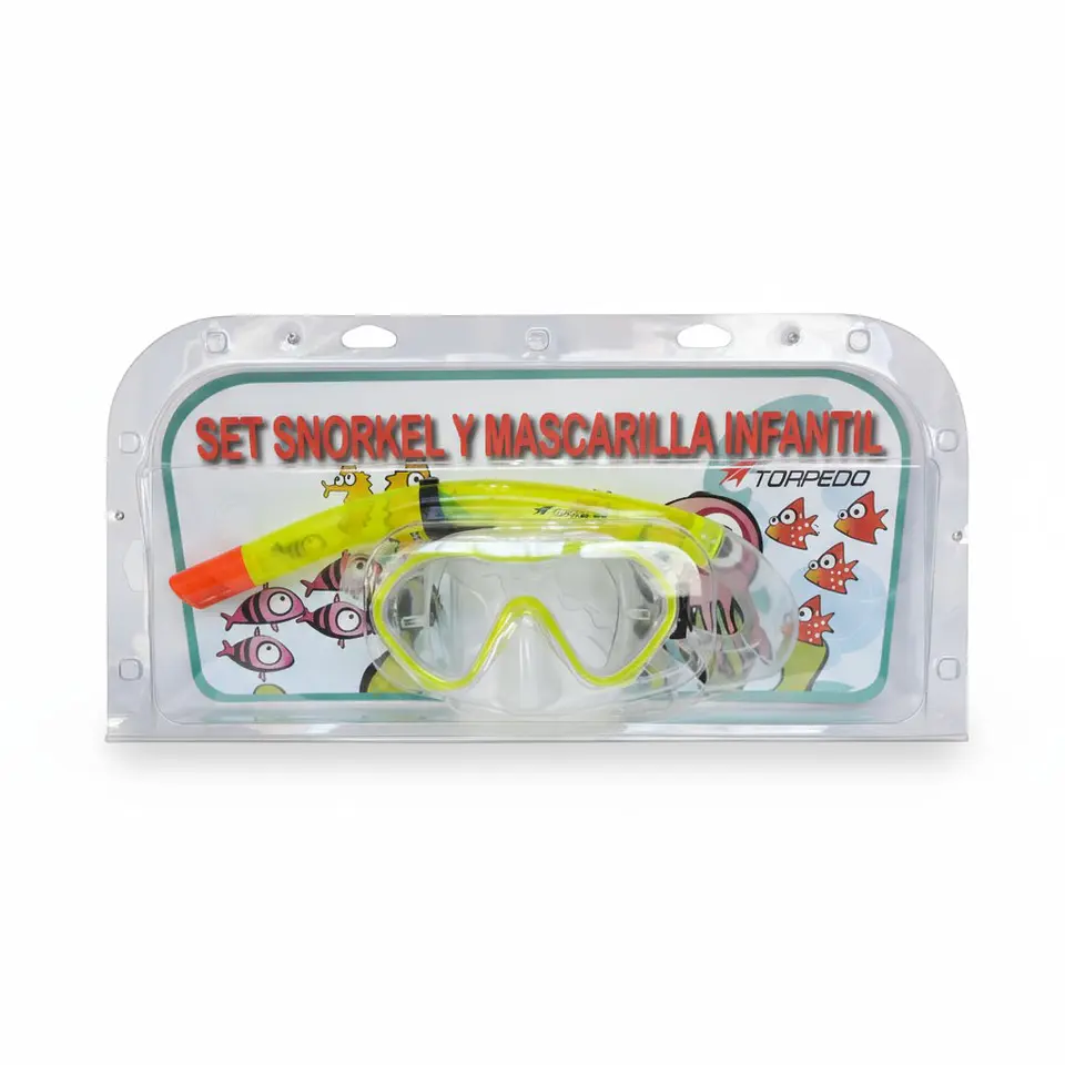 Set de Snorkel Torpedo Junior Amarillo Fluor 1