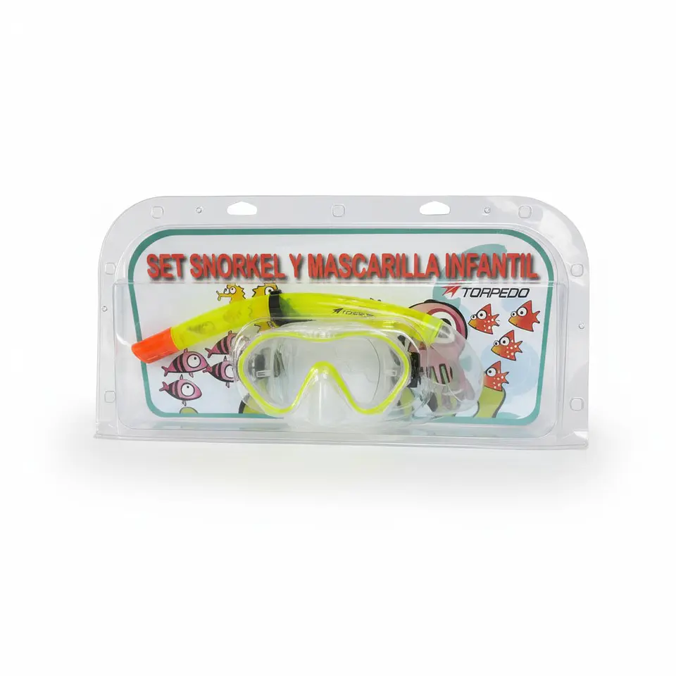 Set de Snorkel Torpedo Junior Amarillo Fluor 2