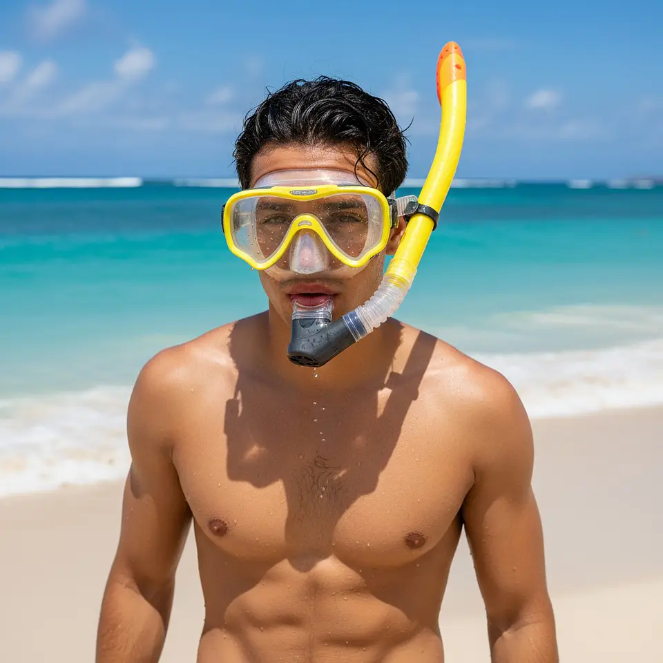 Set de Snorkel Torpedo Adulto Amarillo Fluor 3