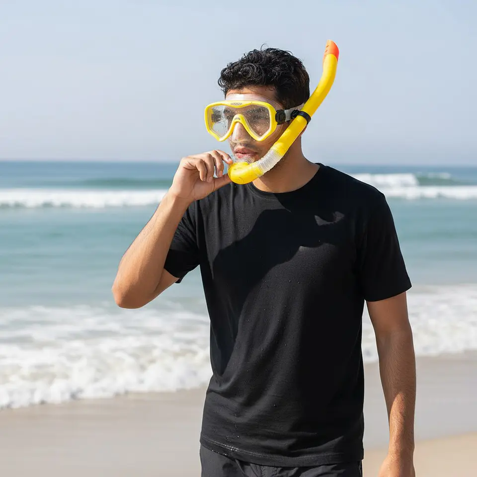 Set de Snorkel Torpedo Adulto Amarillo Fluor 4