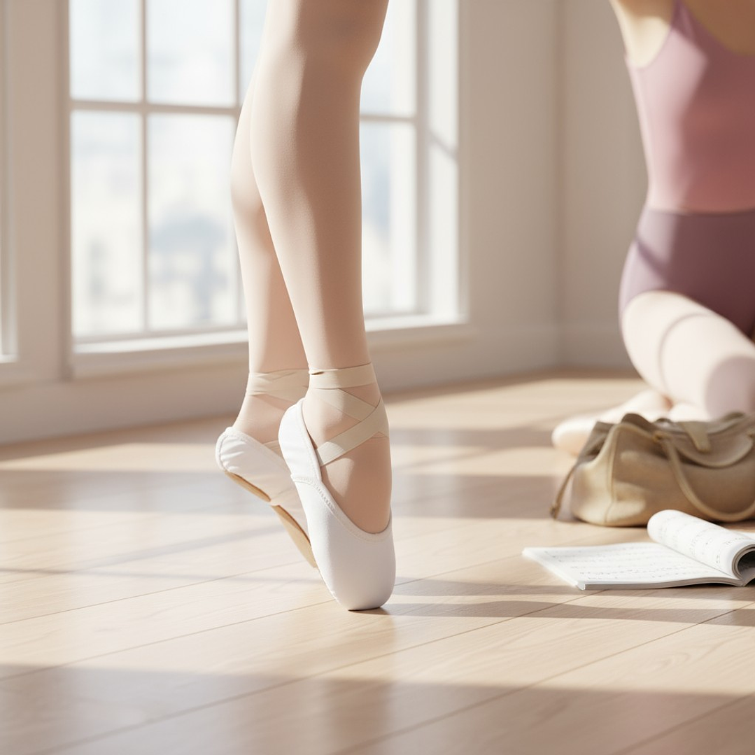 Zapatilla de Gimnasia Nacional Puntilla Blanco/Piel 4