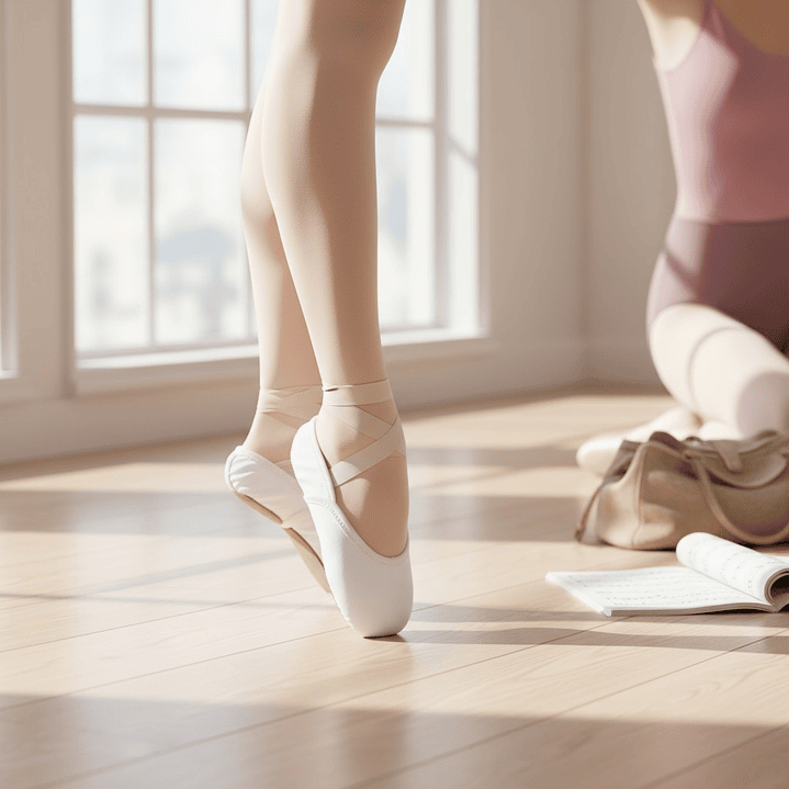 Zapatilla de Gimnasia Nacional Puntilla Blanco/Piel 4