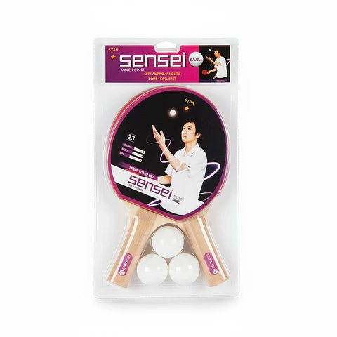 Set de Ping Pong Paletas + Pelotas Sensei 1*