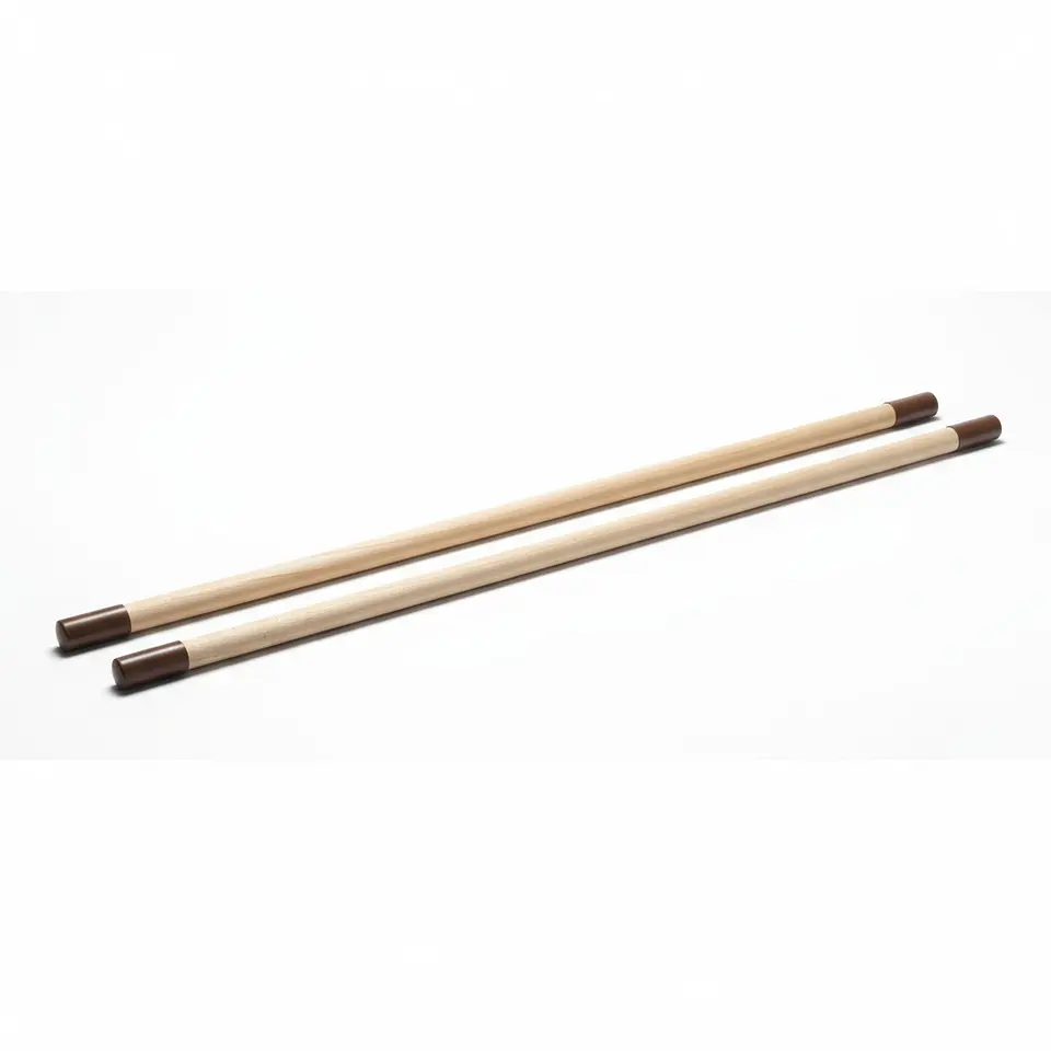 Baston de Gimnasia Madera Punta de Goma 110x2.5 cm 2