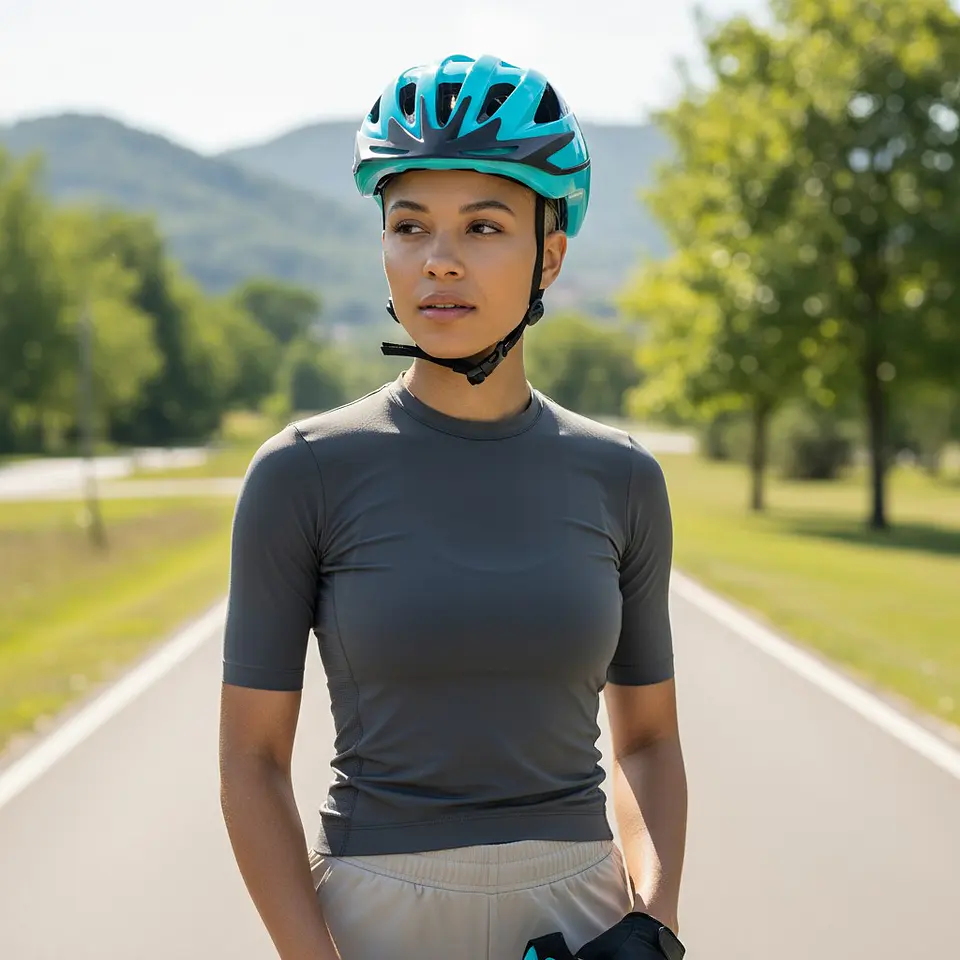 Casco de Ciclismo MTB Azul con Luz Trasera Integrada 4