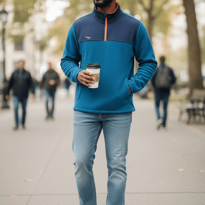 Chaqueta Penalty Fleece Azul Marino/Verde 2